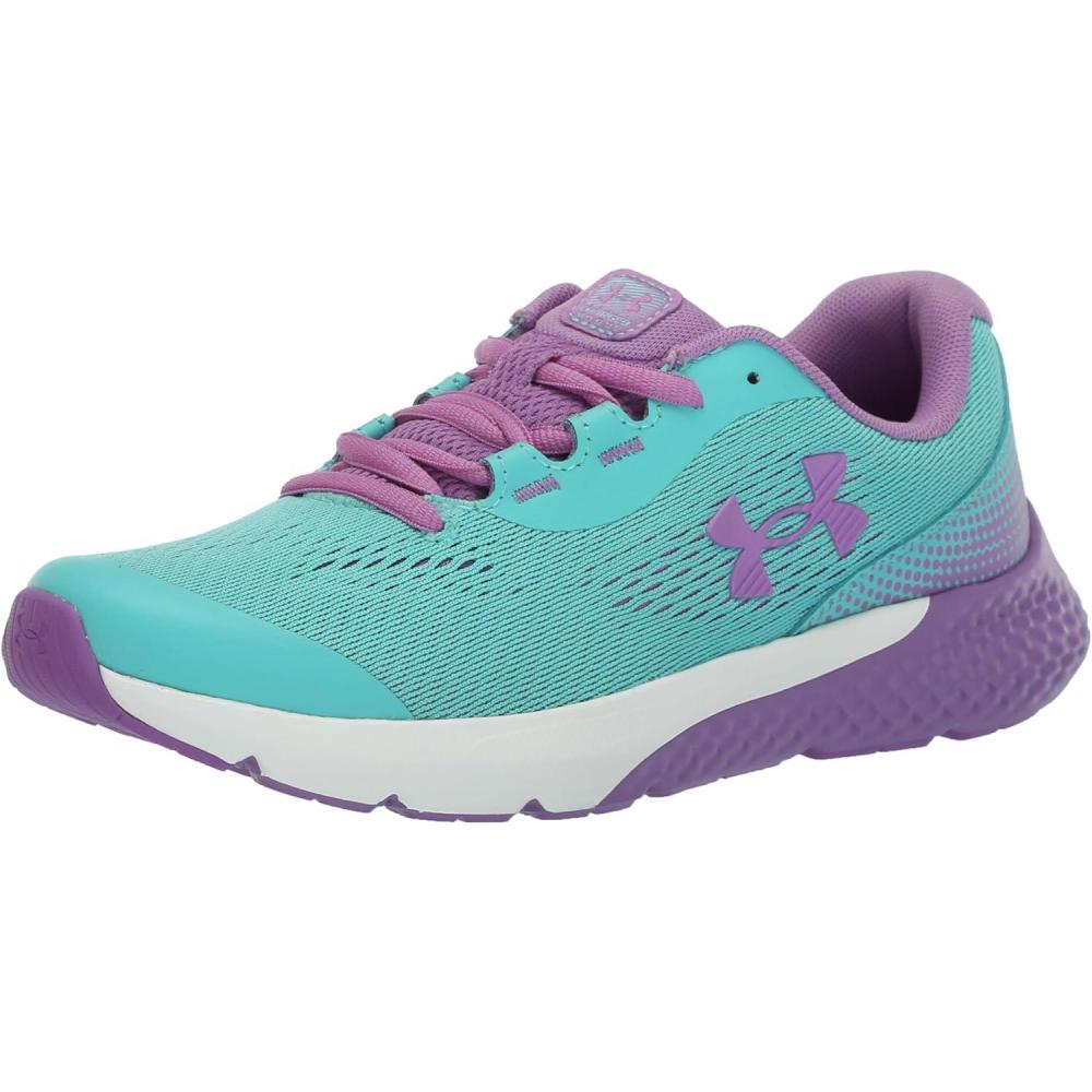 imageUnder Armour Kids Pre School Rogue 4 Running Shoe300 Radial TurquoiseProvence PurpleMetallic Provence Purple