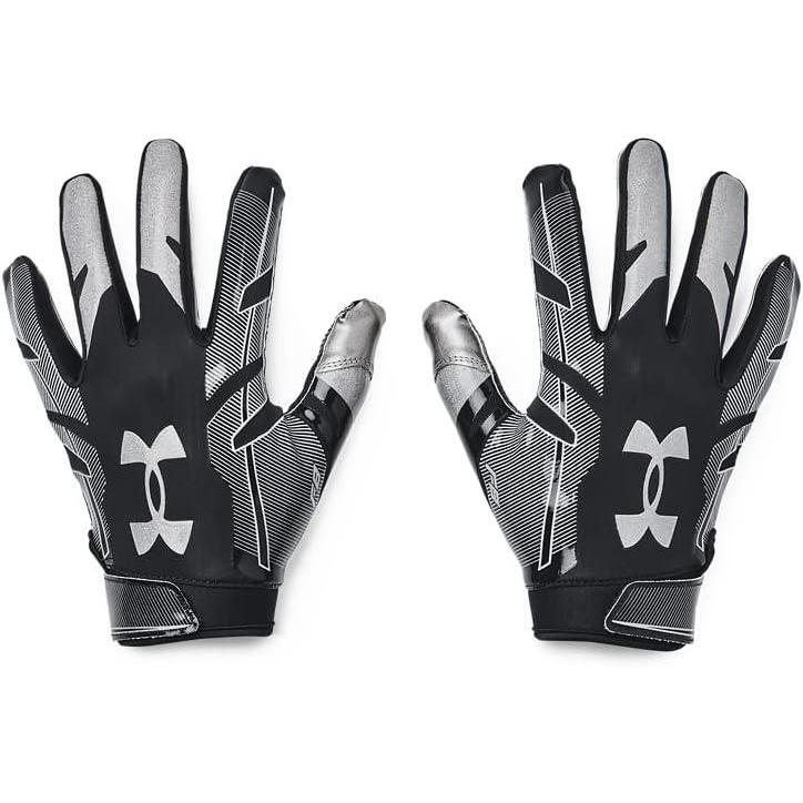 imageUnder Armour Mens F8 Football Gloves001  Black  Metallic Silver