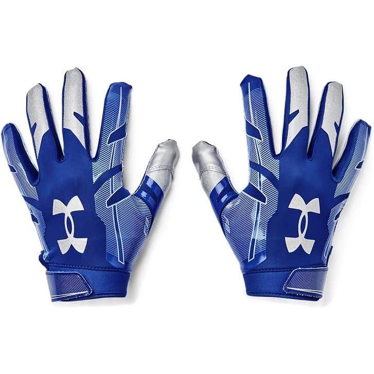 imageUnder Armour Mens F8 Football Gloves400  Royal  Metallic Silver