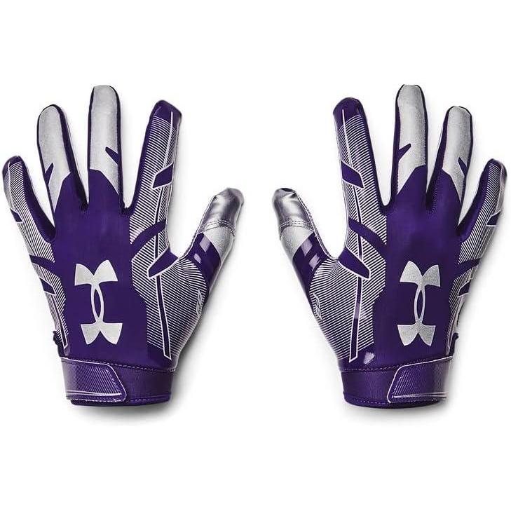 imageUnder Armour Mens F8 Football Gloves500  Purple  Metallic Silver