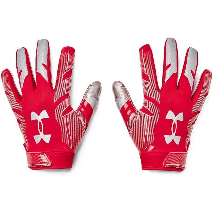 imageUnder Armour Mens F8 Football Gloves600  Red  Metallic Silver