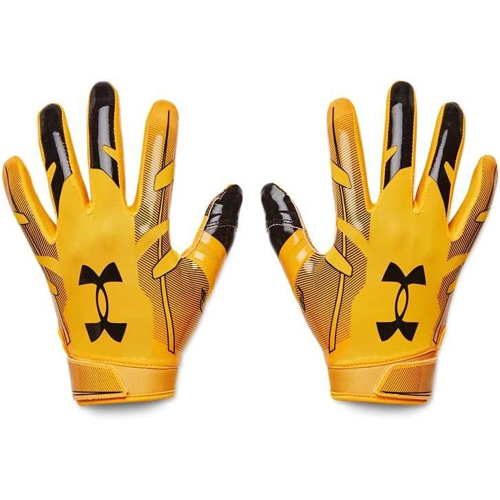 imageUnder Armour Mens F8 Football Gloves750  Steeltown Gold  Black