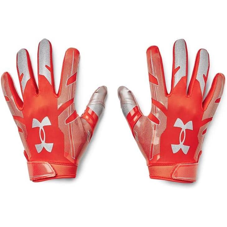 imageUnder Armour Mens F8 Football Gloves860  Dark Orange  Metallic Silver
