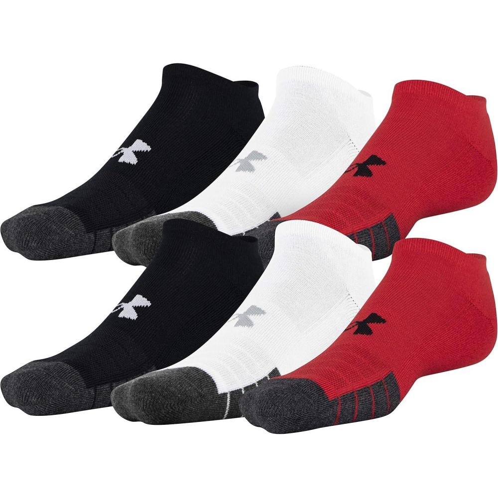 imageUnder Armour Performance Tech No Show Socks MultipairsRed Assorted 6pairs