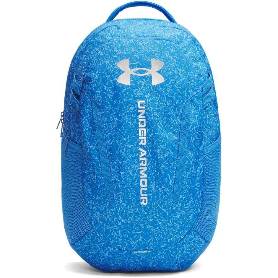 imageUnder Armour UnisexAdult Hustle 60 Backpack 001 BlackBlackMetallic Gold One Size Fits Most402 Blue Atlantis  Blue Atlantis  Metallic Silver