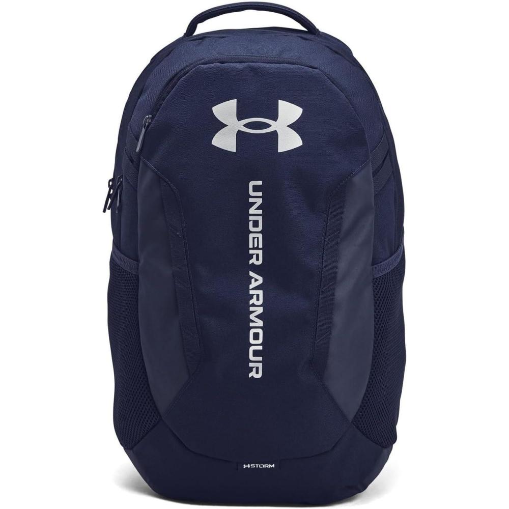 imageUnder Armour UnisexAdult Hustle 60 Backpack 001 BlackBlackMetallic Gold One Size Fits Most411 Midnight Navy  Midnight Navy  Metallic Silver