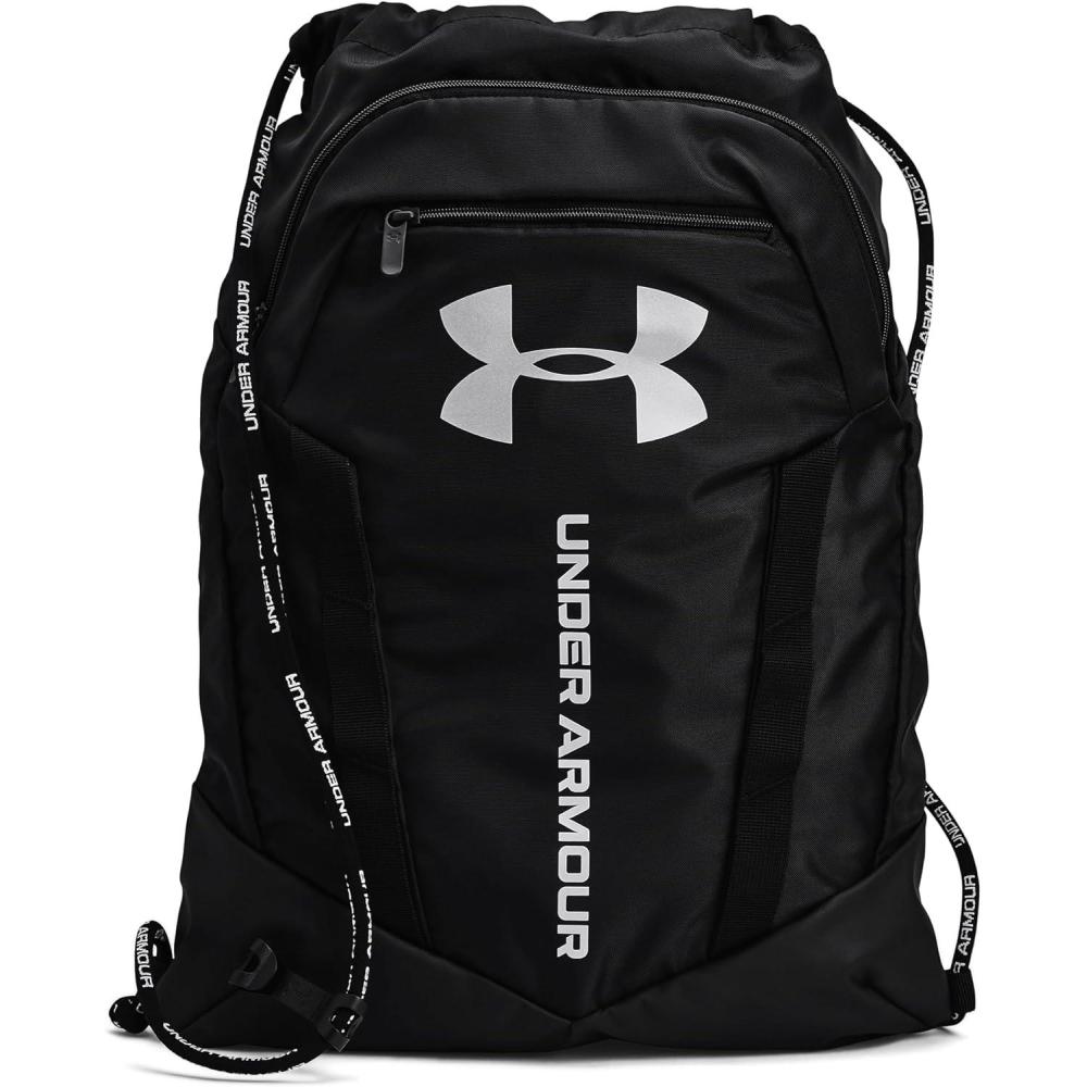 imageUnder Armour UnisexAdult Undeniable Sackpack  Pitch Gray Medium Heather 012Black  One Size Fits MostBlack 001Metallic Silver