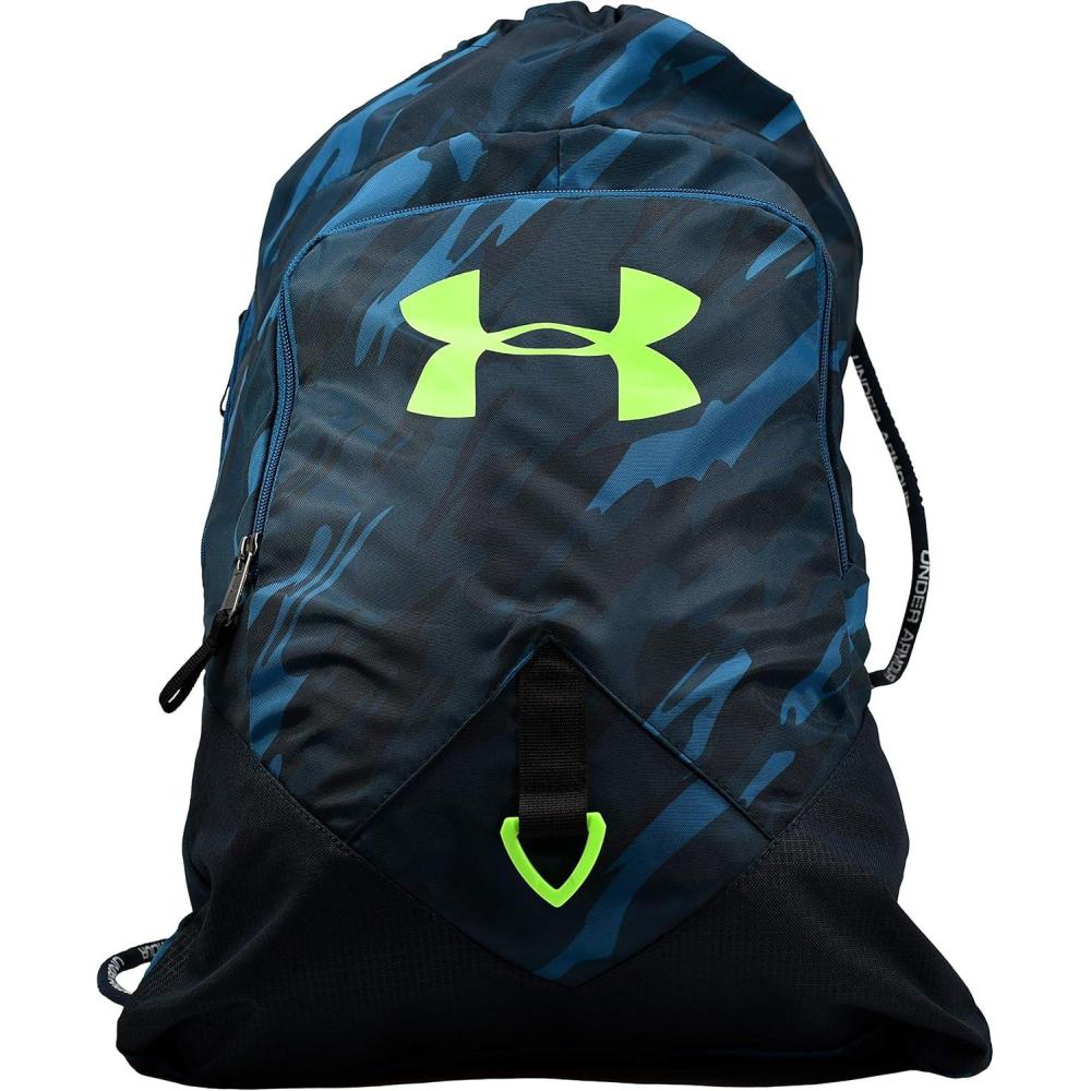 imageUnder Armour UnisexAdult Undeniable Sackpack  Pitch Gray Medium Heather 012Black  One Size Fits MostBlue Drift FrameLime Light