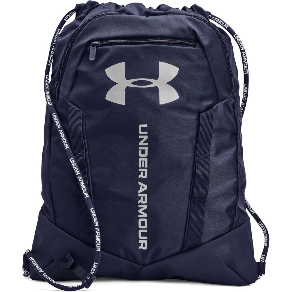 imageUnder Armour UnisexAdult Undeniable Sackpack  Pitch Gray Medium Heather 012Black  One Size Fits MostMidnight Navy 410Metallic Silver