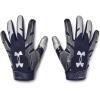 imageUnder Armour Mens F8 Football Gloves410  Midnight Navy  Metallic Silver