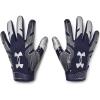 imageUnder Armour Mens F8 Football Gloves410  Midnight Navy  Metallic Silver