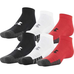 imageUnder Armour Adult Performance Tech Low Cut Socks 3 and 6 PackRed Assorted 6pairs