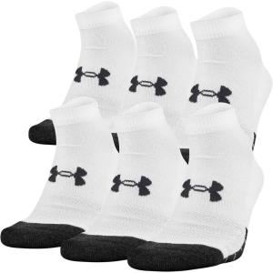 imageUnder Armour Adult Performance Tech Low Cut Socks 3 and 6 PackWhite 6pairs