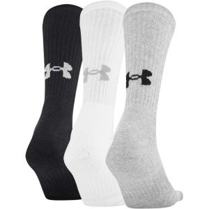 imageUnder Armour Adult Training Cotton Crew Socks MultipairsTrue Gray Heather 2 3pairs