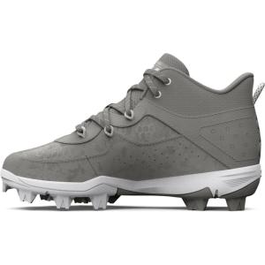 imageUnder Armour Boys Harper 8 Mid TPU Jr Baseball Shoe101 Baseball GrayBaseball GrayWhite