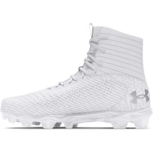 imageUnder Armour Boys Highlight Franchise Rm Jr 20 Football Shoe100 WhiteMetallic SilverMetallic Silver