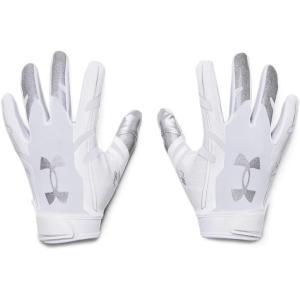 imageUnder Armour Mens F8 Football Gloves100  White  Metallic Silver