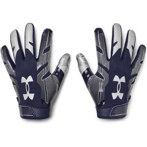 imageUnder Armour Mens F8 Football Gloves410  Midnight Navy  Metallic Silver