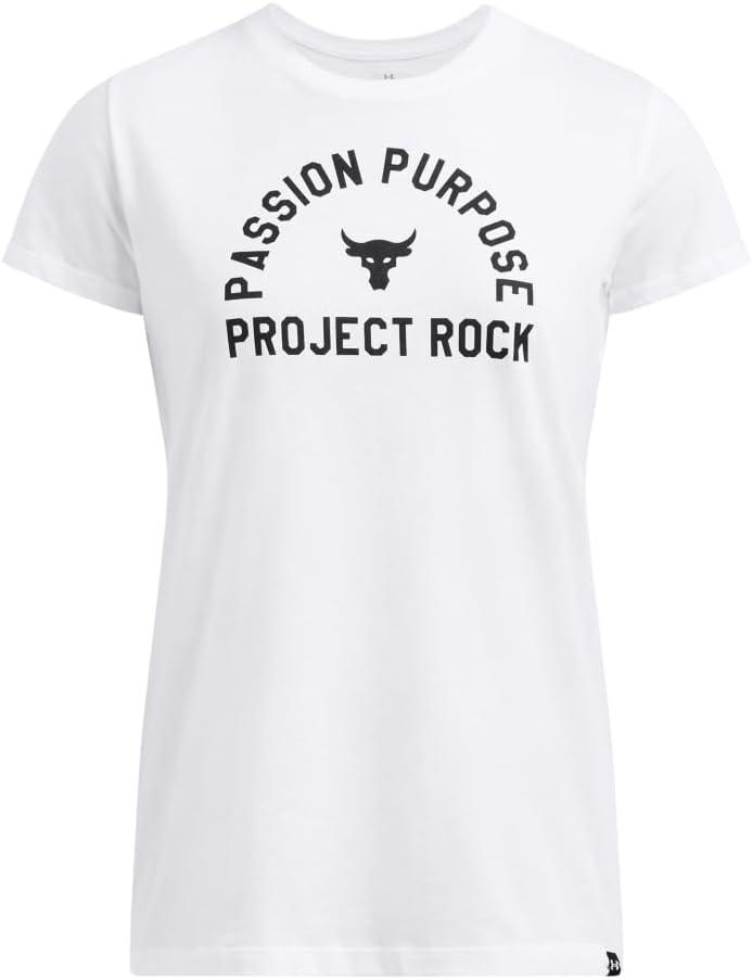 imageUnder Armour Womens Project Rock Payoff Short Sleeve T Shirt100 White   Black