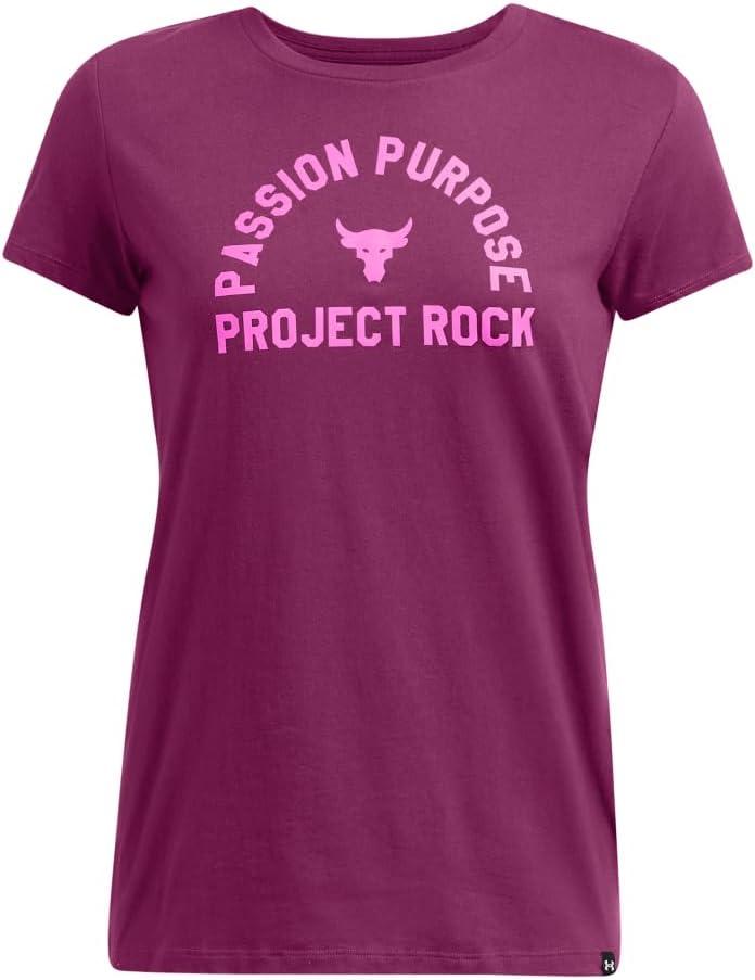imageUnder Armour Womens Project Rock Payoff Short Sleeve T Shirt505 Purple Gemini   Vivid Magenta