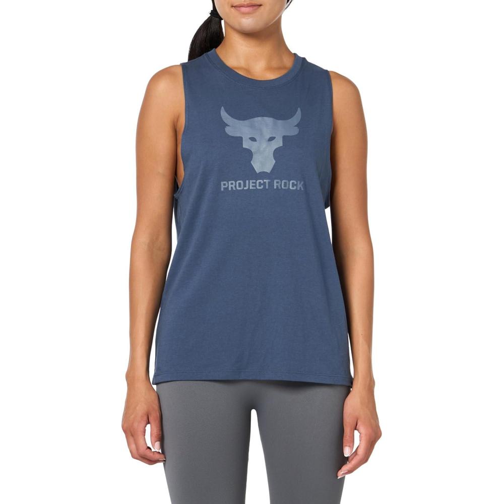 imageUnder Armour Womens Project Rock Sportstyle Tank Top044 Downpour Gray   Gravel