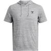 imageUnder Armour mens Project Rock Payoff Short Sleeve Terry Hoodie011 Mod Gray Medium Heather   Black