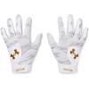 imageUnder Armour Boys Standard Youth Clean Up Baseball Gloves100 White  Mod Gray  Gold