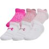 imageUnder Armour Kids Youth Essential No Show Socks 6 Pairs652 Rebel Pink  Rebel Pink  White