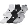 imageUnder Armour Kids Youth Training Cotton No Show Socks 6 Pairs035 Steel  White  Black