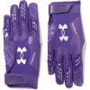 imageUnder Armour Mens F9 Nitro Football Gloves500 Purple  Purple Emerite  Metallic Silver