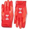 imageUnder Armour Mens F9 Nitro Football Gloves600 Red  Beta  Metallic Silver