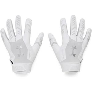 imageUnder Armour Boys F9 Nitro Football Gloves100 White  Distant Gray  Metallic Silver