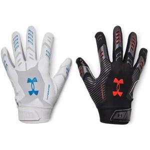 imageUnder Armour Boys F9 Novelty Football Gloves100 White  Black  Atomic