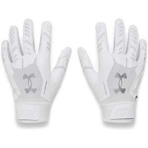 imageUnder Armour Boys Pee Wee F9 Football Gloves100 White  Distant Gray  Metallic Silver
