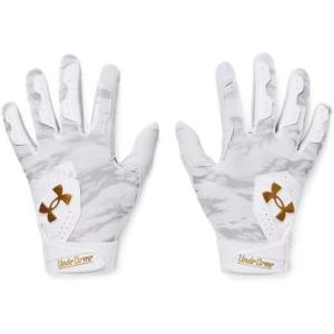 imageUnder Armour Boys Standard Youth Clean Up Baseball Gloves100 White  Mod Gray  Gold