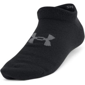 imageUnder Armour Kids Youth Essential No Show Socks 6 Pairs001 Black  Black  Castlerock