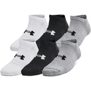 imageUnder Armour Kids Youth Training Cotton No Show Socks 6 Pairs035 Steel  White  Black