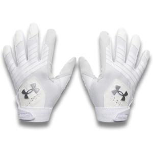 imageUnder Armour Mens Clean Up Baseball Gloves100 White  White  Metallic Silver