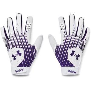 imageUnder Armour Mens Clean Up Baseball Gloves104 White  Purple  Purple