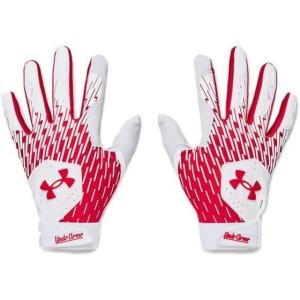 imageUnder Armour Mens Clean Up Baseball Gloves105 White  Red  Red
