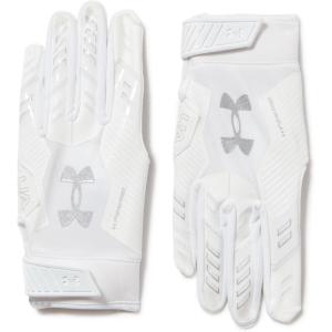 imageUnder Armour Mens F9 Nitro Football Gloves100 White  Distant Gray  Metallic Silver