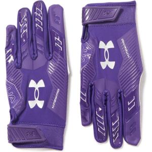 imageUnder Armour Mens F9 Nitro Football Gloves500 Purple  Purple Emerite  Metallic Silver