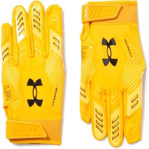 imageUnder Armour Mens F9 Nitro Football Gloves750 Steeltown Gold  Taxi  Black