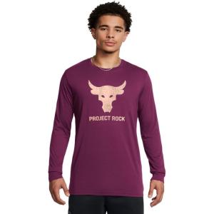 imageUnder Armour Mens Project Rock Brahma Bull Long Sleeve505 Purple Gemini   Flare Orange