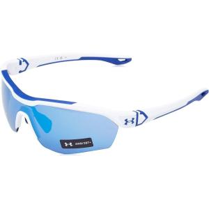 imageUnder Armour Mens Ua Yard Pro Sunglasses Matte WhiteBlue Tuned 99mm 1mm US