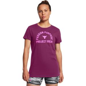 imageUnder Armour Womens Project Rock Payoff Short Sleeve T Shirt505 Purple Gemini   Vivid Magenta