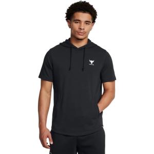 imageUnder Armour mens Project Rock Payoff Short Sleeve Terry Hoodie001 Black   White