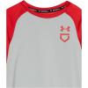 imageUnder Armour Boys Utility 34 Performance Shirt013 Mod Gray Full Heather  Red  Red