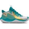 imageUnder Armour Kids Grade School Jet 23 Basketball Shoe103 Distant GrayCircuit TealMetallic Gold