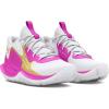imageUnder Armour Kids Grade School Jet 23 Basketball Shoe106 WhiteVivid MagentaMetallic Gold
